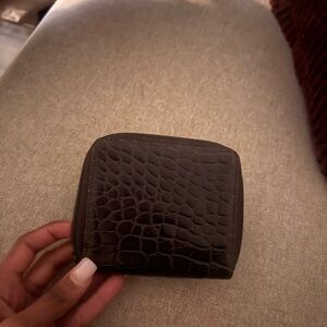 Carlos Falchi Brown Crocodile Embossed Wallet
